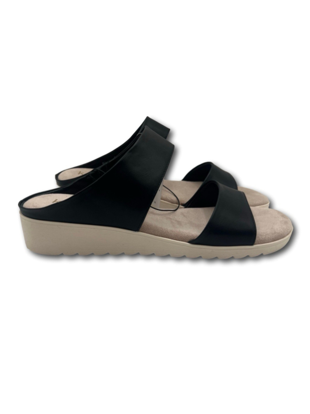 Kensie Endy Comfort Beige Double Strap Slide Sandals Women's Size 9 Black